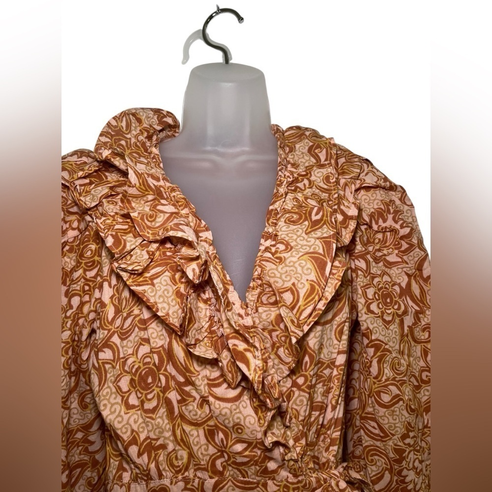 House of Harlow 1960 Aditi Wrap Maxi Dress Nude Floral Size Small - Picture 6 of 6